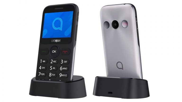 255913Alcatel 2020X: кнопочный телефон для пожилых людей с зарядной подставкой в комплекте