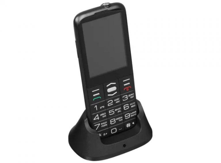 275608Kenshi SM282: кнопочный телефон для пенсионеров с зарядной подставкой в комплекте